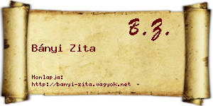 Bányi Zita névjegykártya